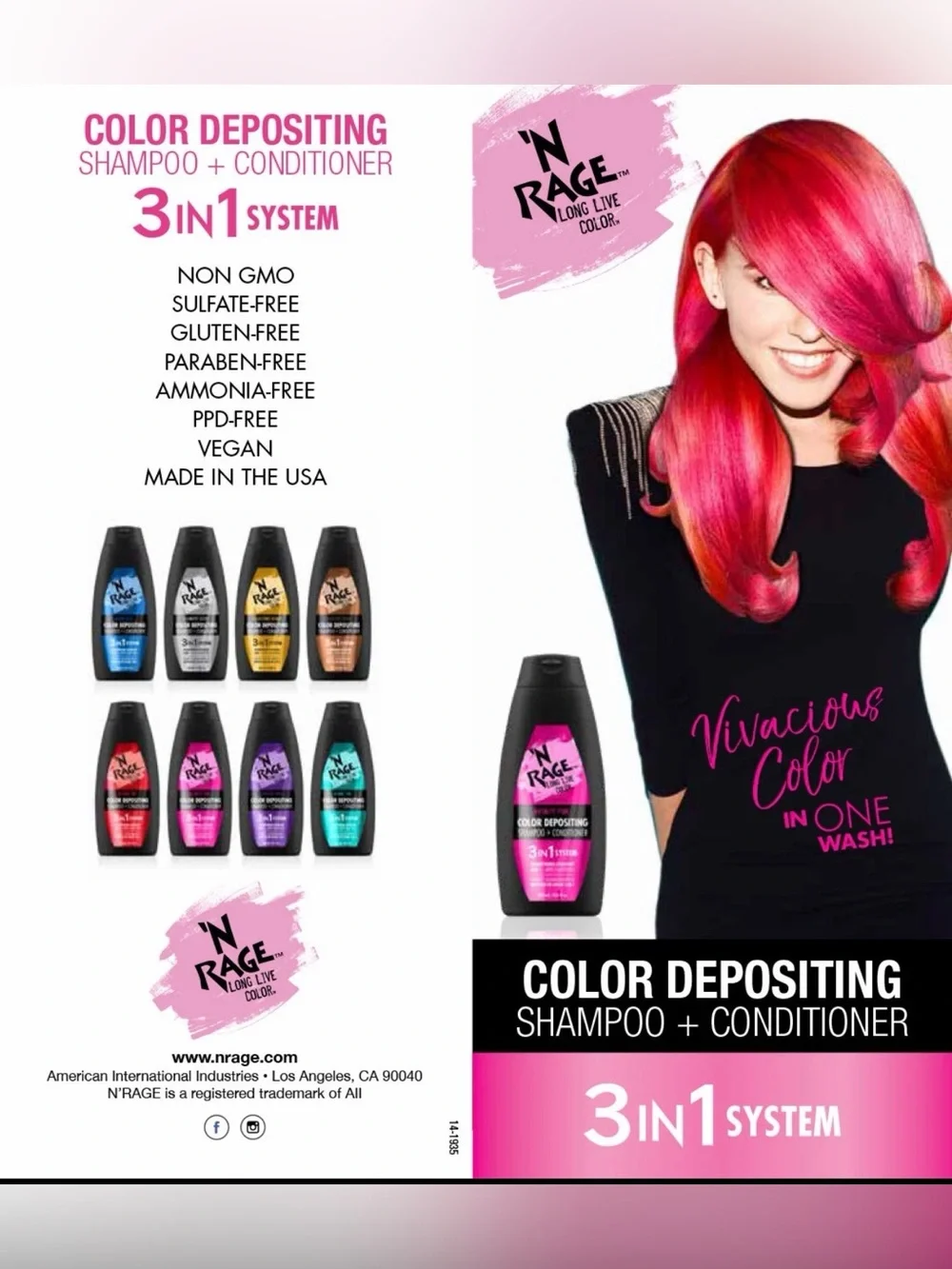 'N Rage Color Depositing Shampoo + Conditioner - Yellow/Black